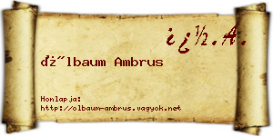 Ölbaum Ambrus névjegykártya